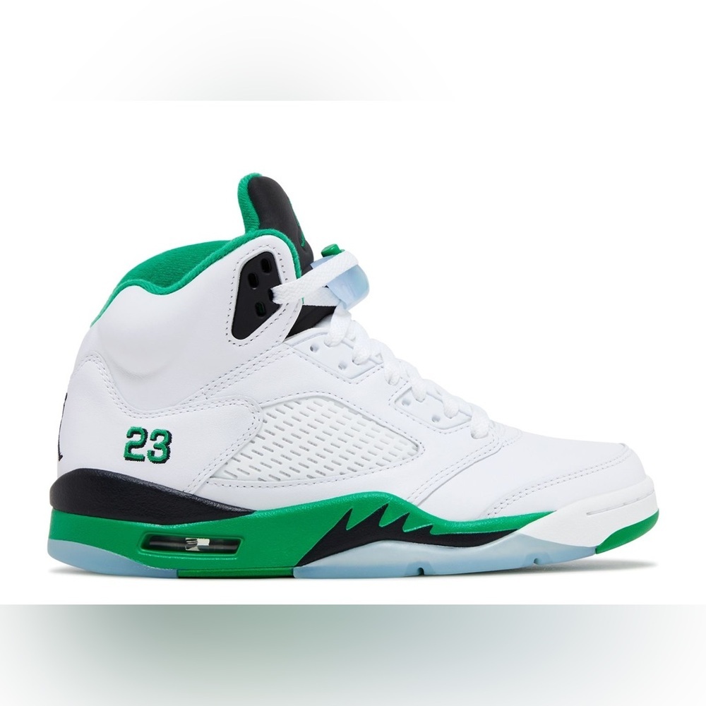 Sz 7.5 M / 9 W WMNS JORDAN 5 RETRO 'LUCKY GREEN'